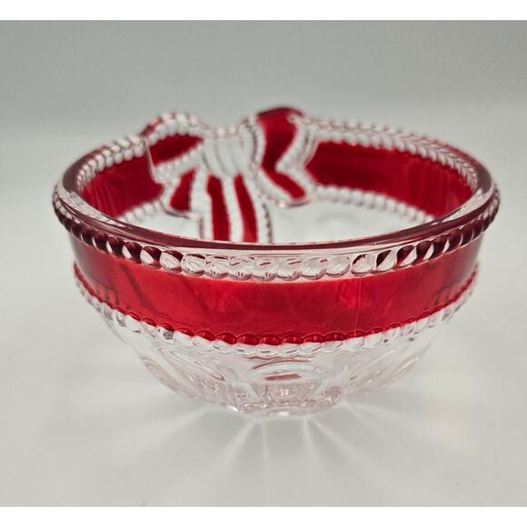 Mikasa Crystal CBM Ruby Ribbon 4.75 in Candy Dish 5114218 - Picture 5 of 8